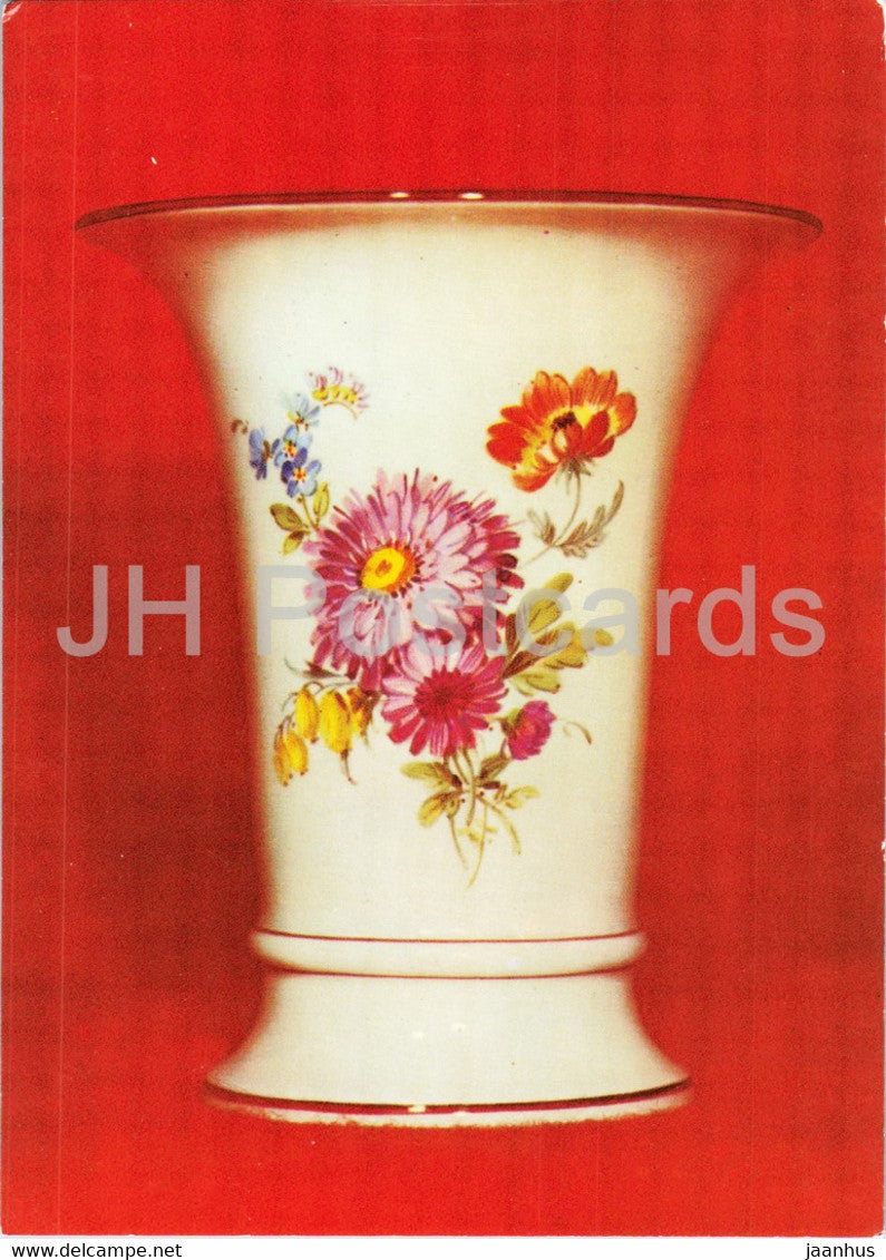 Bechervase mit handgemaltem Blumendekor - vase - Germany DDR - unused - JH Postcards