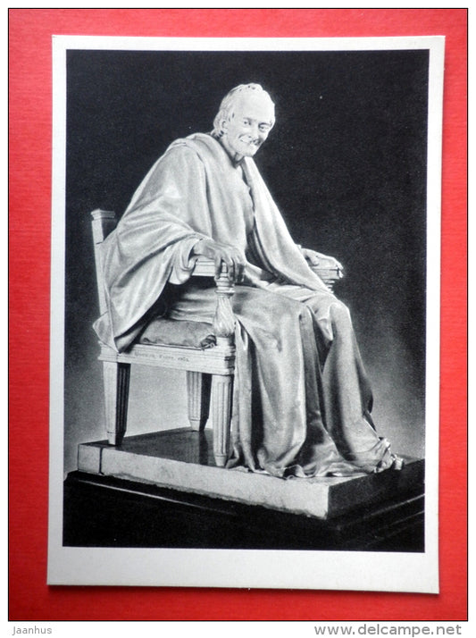 Voltaire by Étienne Jean-Antoine Houdon - sculpture - french art - unused - JH Postcards