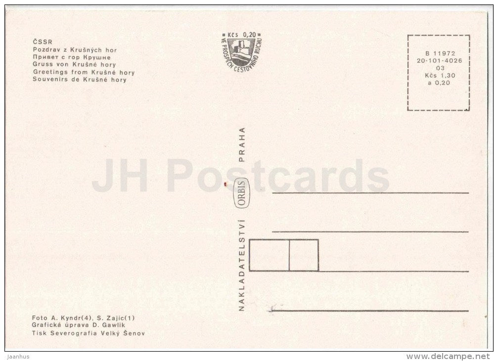 Krusne Hory - Abertamy - Pernink - hotel Plesivec - Czechoslovakia - Czech - unused - JH Postcards