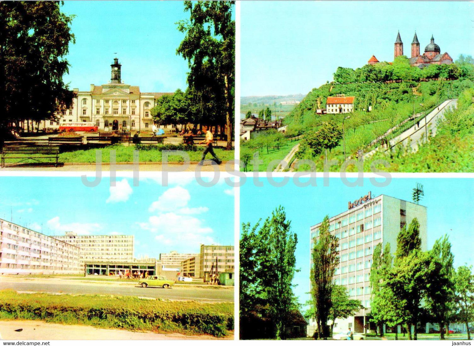 Plock - Ratusz - Ulica Ignacego Lukasiewicza - Town Hall - street - hotel Petropol - Poland - unused - JH Postcards