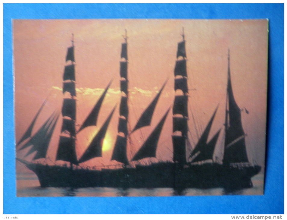 russian barque Sedov - sailing ship II - USSR Russia - 1985 - unused - JH Postcards