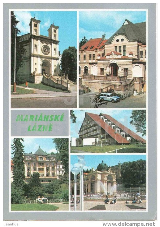 Marianske Lazne - Marienbad - spa - architecture - town views - Czechoslovakia - Czech - used 1992 - JH Postcards