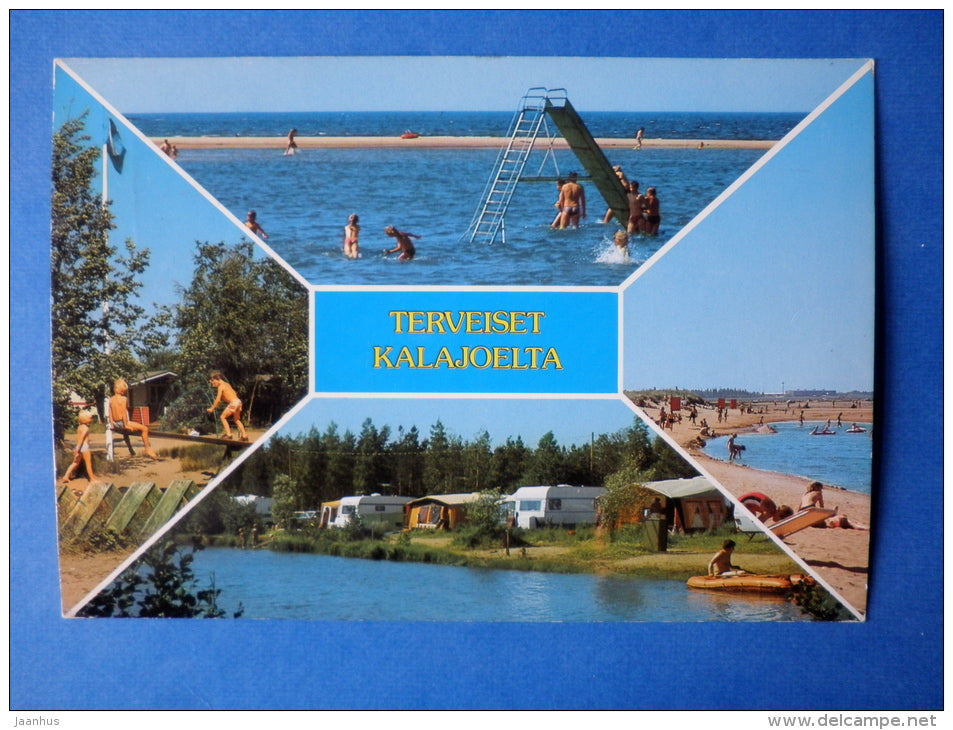 Greetings from Kalajoki - beach - special cancellation - circulated in Finland 1982 , Kalajoki - Finland - used - JH Postcards