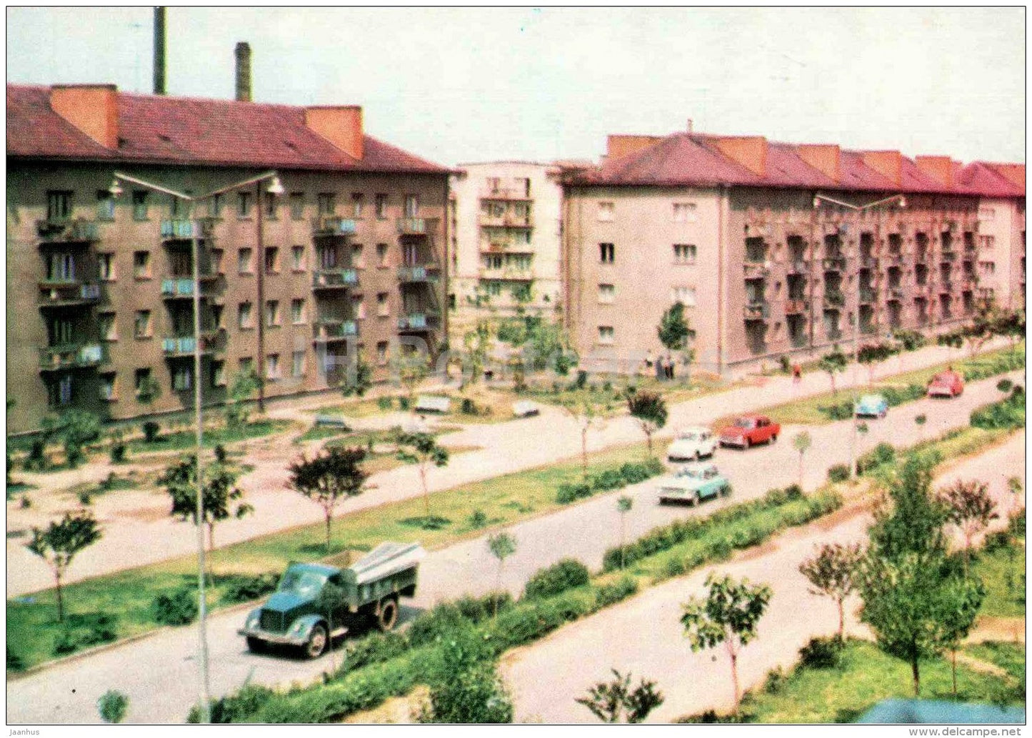 avenue of the 40th anniversary of October - truck - Uzhhorod - Uzhgorod - 1971 - Ukraine USSR - unused - JH Postcards