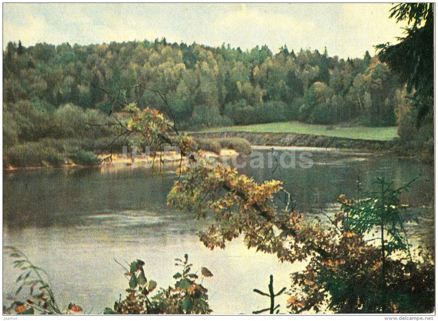 The Gauja river in Autumn - Sigulda - Latvia USSR - unused - JH Postcards