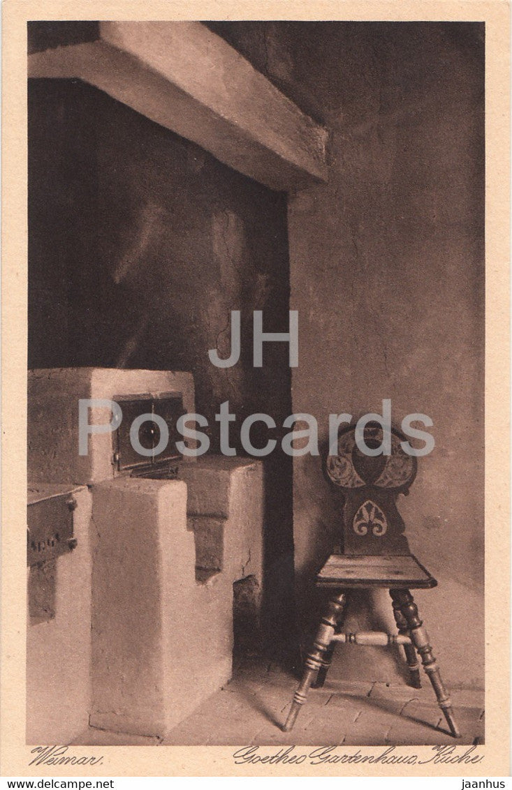 Weimar - Goethes Gartenhaus - Kuche - Kitchen - old postcard - 1928 - Germany - unused - JH Postcards