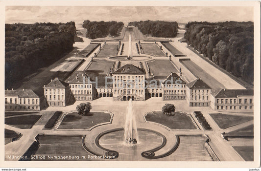 Munchen - Schloss Nymphenburg mit Parkanlagen - castle - Munich - 361 - old postcard - Germany - unused - JH Postcards