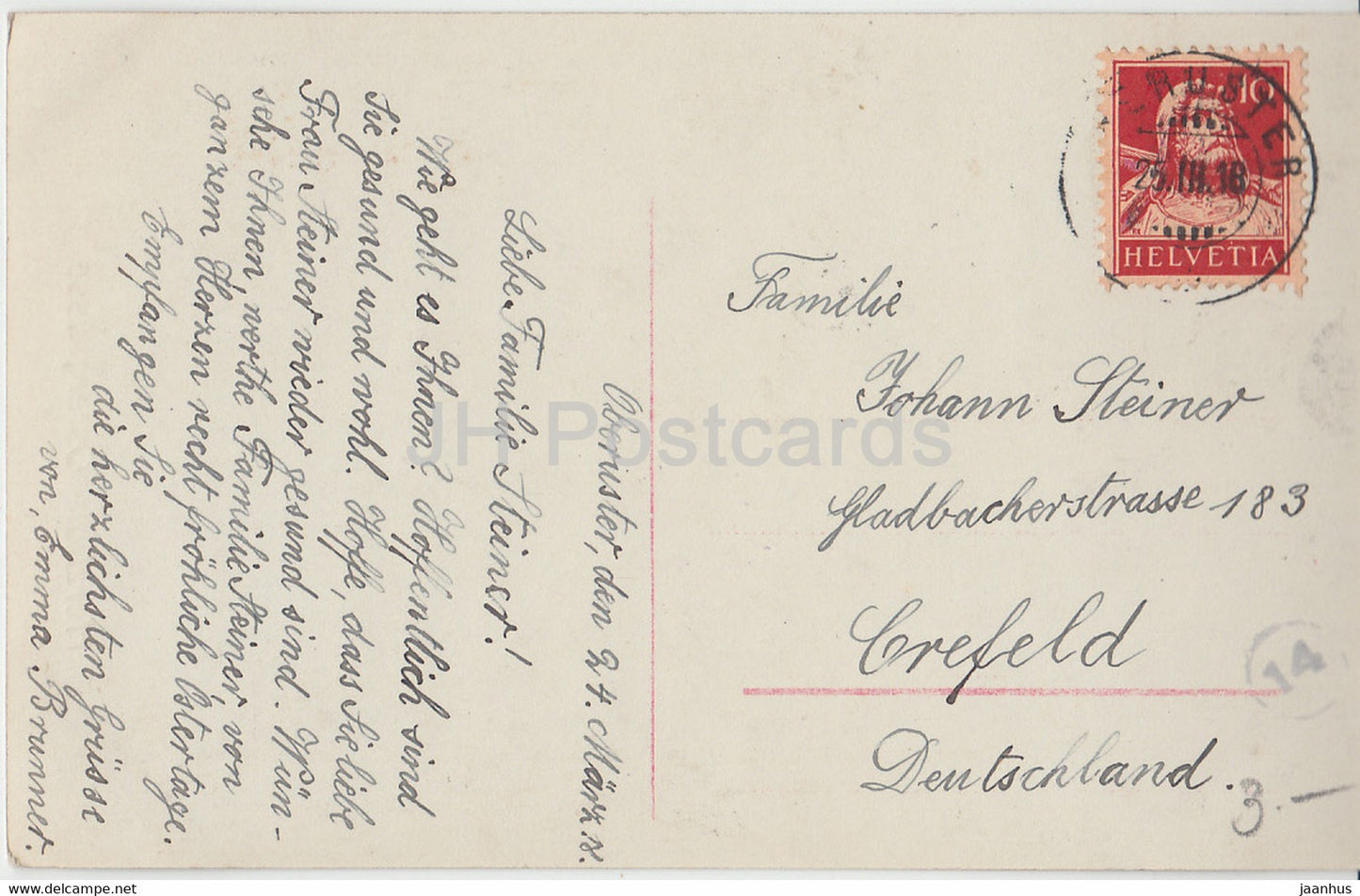 Ostergrußkarte - Herzliche Ostergrusse - Junge - Eier - Korb - Amag 61217/4 - alte Postkarte - 1918 Deutschland - gebraucht