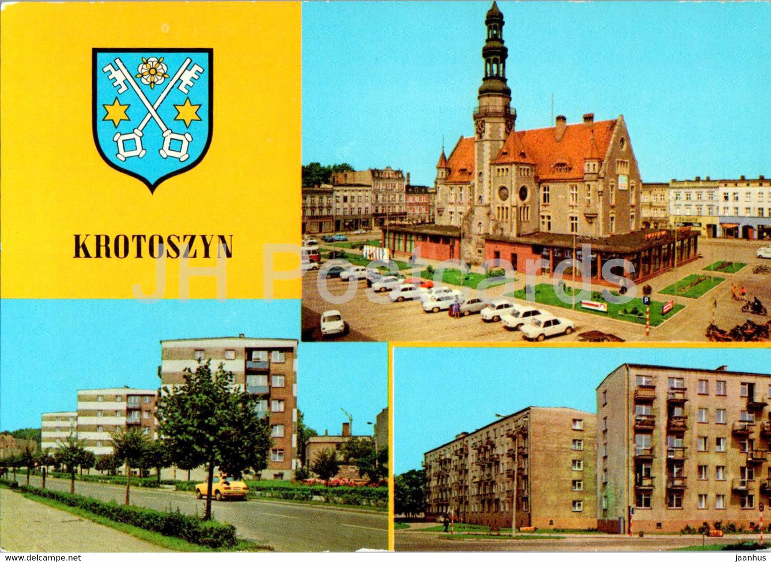 Krotoszyn - Ratusz - Town Hall - street views - multiview - Poland - unused - JH Postcards