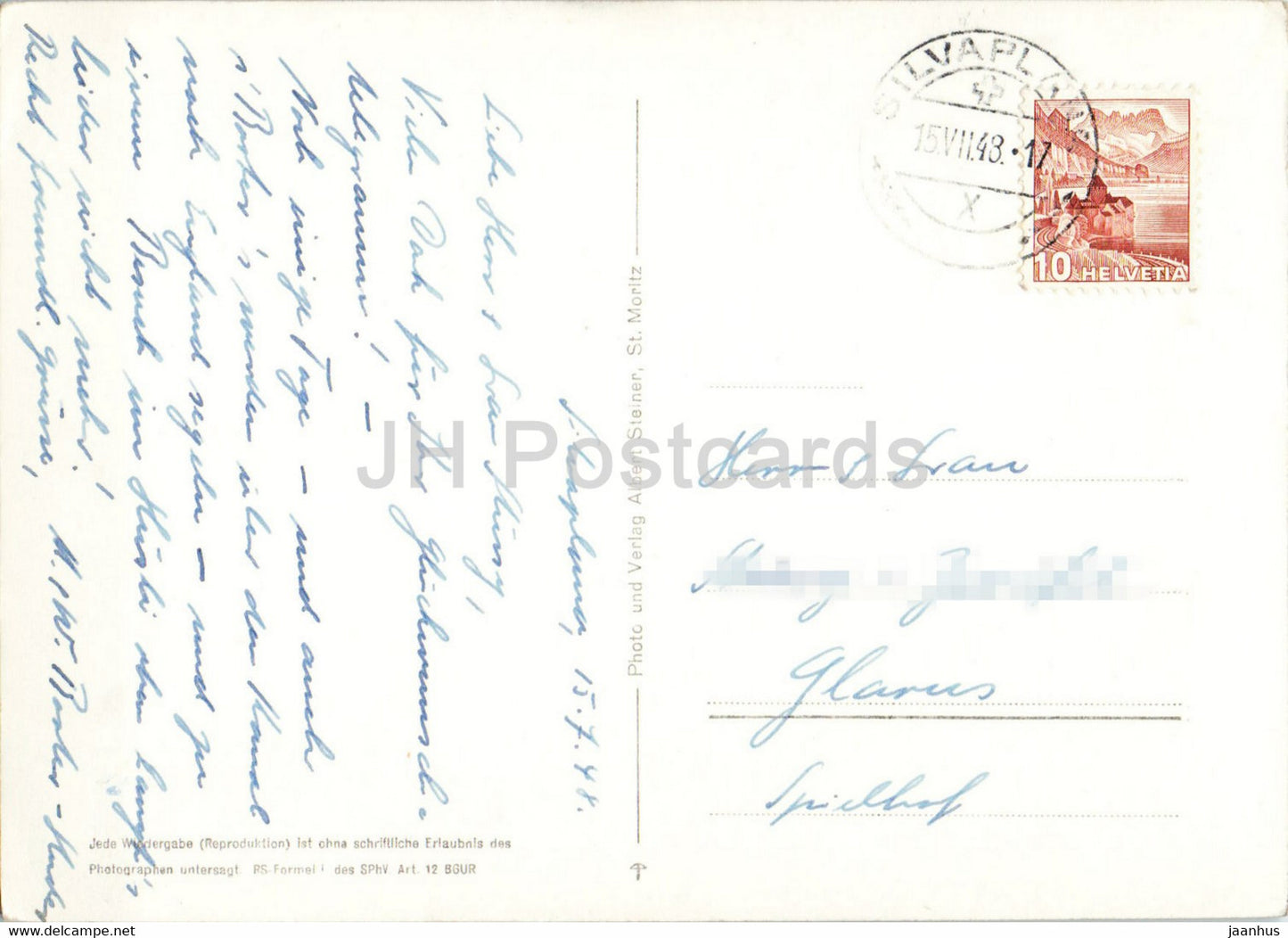 Silvaplanersee - 5905 - old postcard - 1948 - Switzerland - used