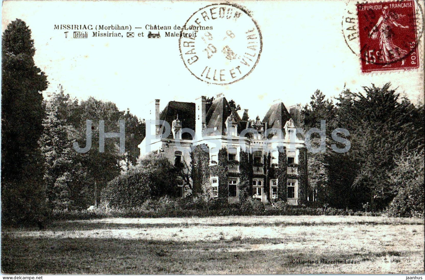 Missiriac - Chateau de Lourmes - castle - old postcard - France - used - JH Postcards