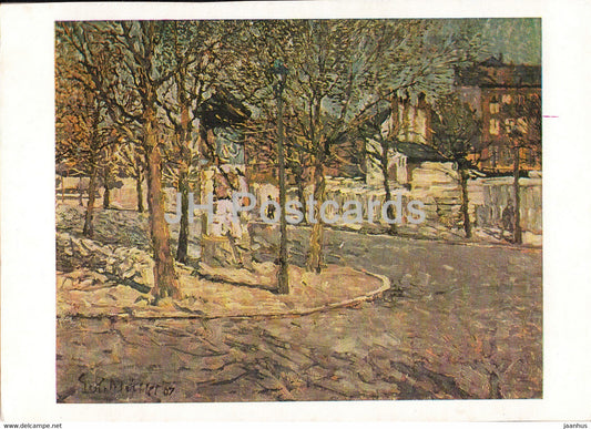 painting by Gerhard Kurt Muller - An der Wundtstrasse in Leipzig - German art - 1971 - Germany - unused - JH Postcards