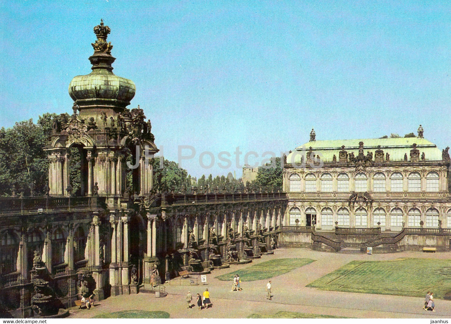 Dresden Zwinger - Kronentor un Mathematisch Physikalischer Salon - palace - DDR Germany - unused - JH Postcards