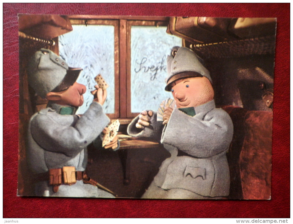 The Good Soldier Švejk - novel by Jaroslav Hasek - train 5 - Tisk Severografia Decin - Film - Animation - Czech - - JH Postcards