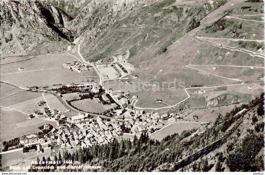 Andermatt 1444 m - Blick auf Urnerloch und Oberalpstrasse - 2210 - old postcard - Switzerland - unused - JH Postcards