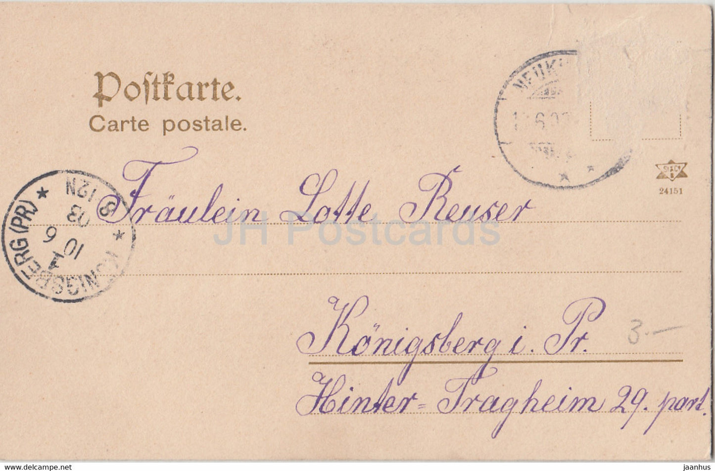 Gruss aus Neukuhren Junge und Mädchen - Kinder - Trachten - Fischer - Königsberg - alte Postkarte - 1903 - Deutschland - gebraucht