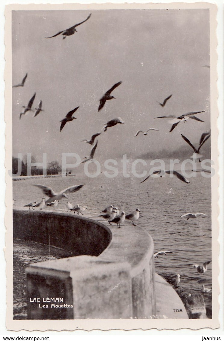 Lac Leman - Les Mouettes - 708 - Switzerland - 1938 - used - JH Postcards