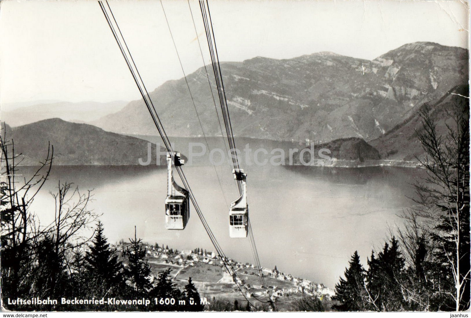 Luftseilbahn Beckenried - Klewenalp 1600 m - cable car - 4550 - old postcard - 1959 - Switzerland - used - JH Postcards