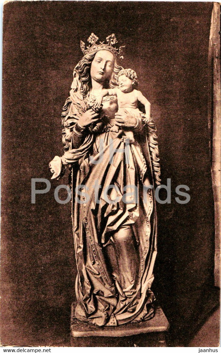 Der Dom zu Mainz - Spat Goth Madonna aus d Marienaltar - cathedral - old postcard - Germany - unused - JH Postcards