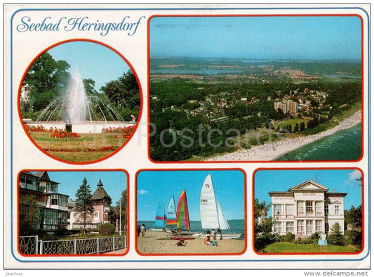 Seebad Heringsdorf - segelboot - sailing boat - strand - beach - Germany - 1993 gelaufen - JH Postcards