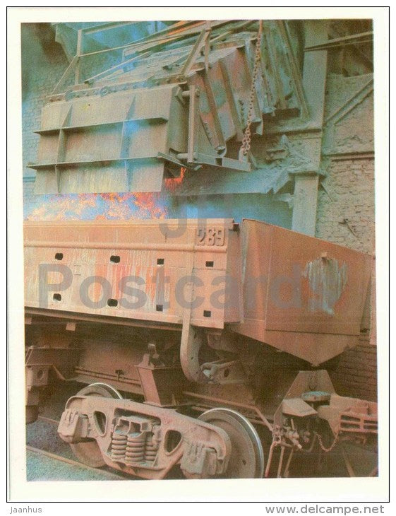 unloading of agglomerate factory - industry - Kerch - large format card - 1976 - Ukraine USSR - unused - JH Postcards