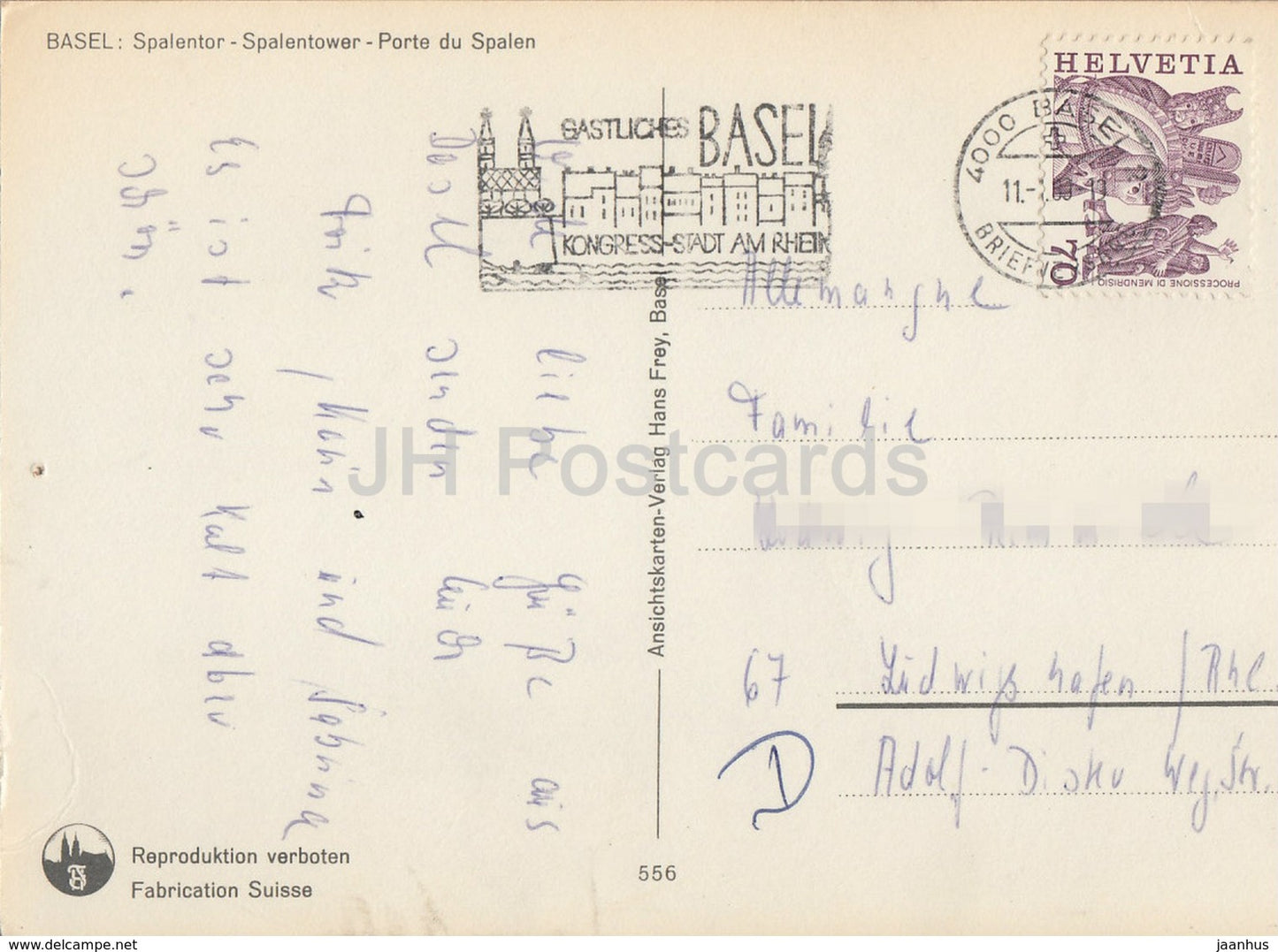 Basel - Spalentor - Spalentower - Porte du Spalen - 556 - Switzerland - used