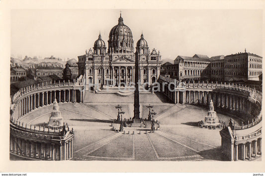 Roma - Rome - Vatican - Piazza e Basilica S Pietro - 4514-1 - old postcard - Italy - unused - JH Postcards