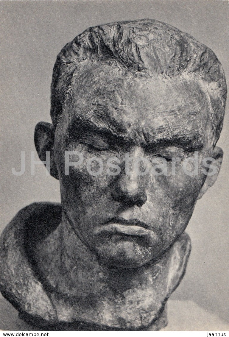 sculpture by Fritz Cremer - Duying Soldier - German art - 1971 - Russia USSR - unused - JH Postcards