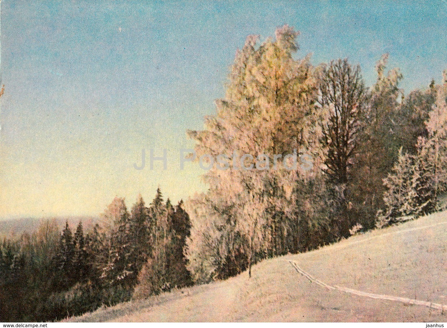 Upland of Vidzeme in Winter - Latvian Views - old postcard - Latvia USSR - unused - JH Postcards