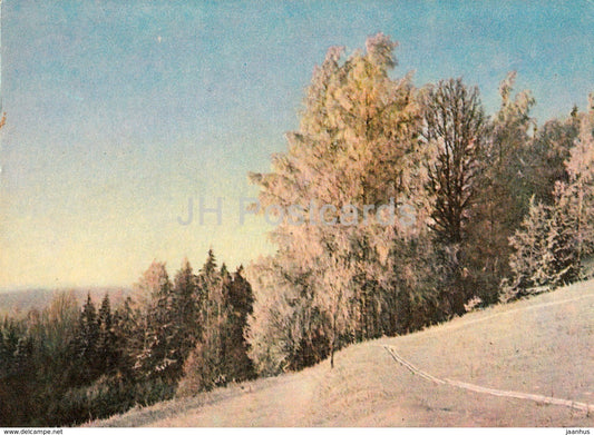 Upland of Vidzeme in Winter - Latvian Views - old postcard - Latvia USSR - unused - JH Postcards