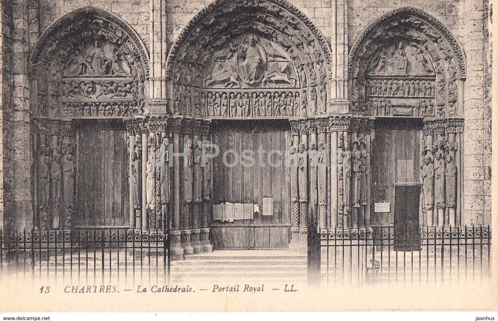 Chartres - La Cathedrale - Portail Royal - cathedral - 13 - old postcard - 1924 - France - used - JH Postcards