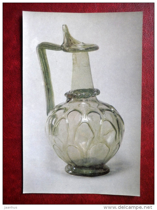 Ewer with the twisted thread and network , Syria , 3rd century AD - Antique Glass - 1974 - Russia USSR - unused - JH Postcards