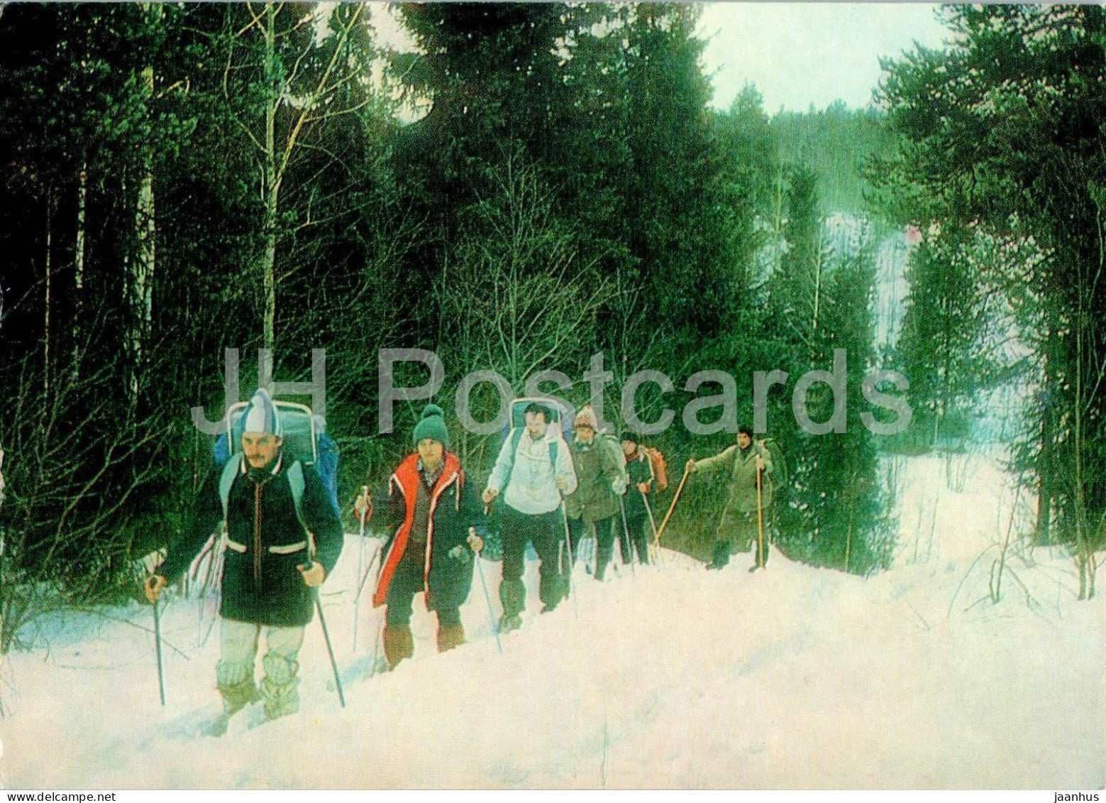 Arhangelsk region - Northern Taiga - hikers - 1988 - Russia USSR – unused – JH Postcards