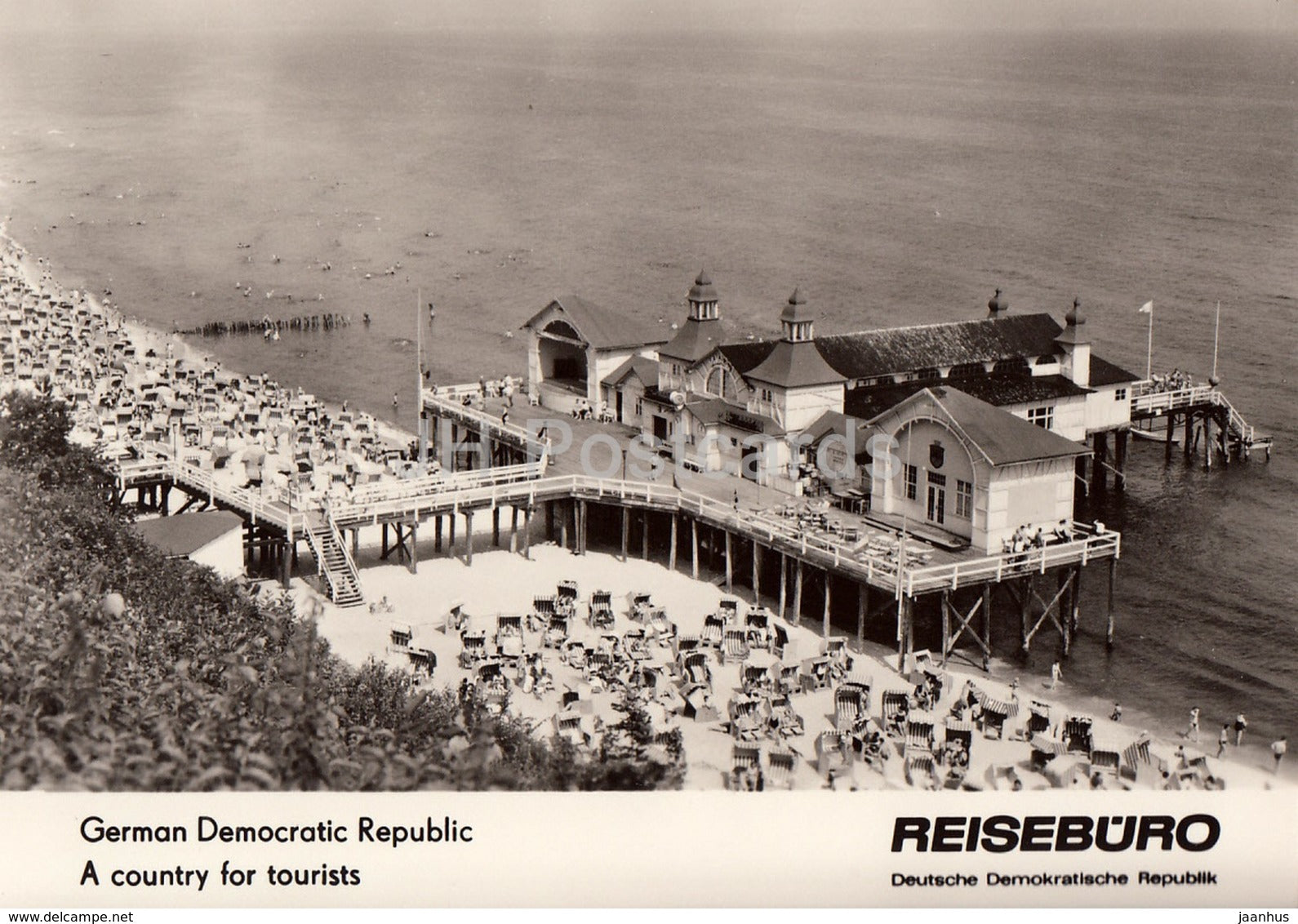 Rügen Island - Baltic Resort of Sellin - beach - REISEBÜRO - 1964 - DDR - Germany - unused - JH Postcards