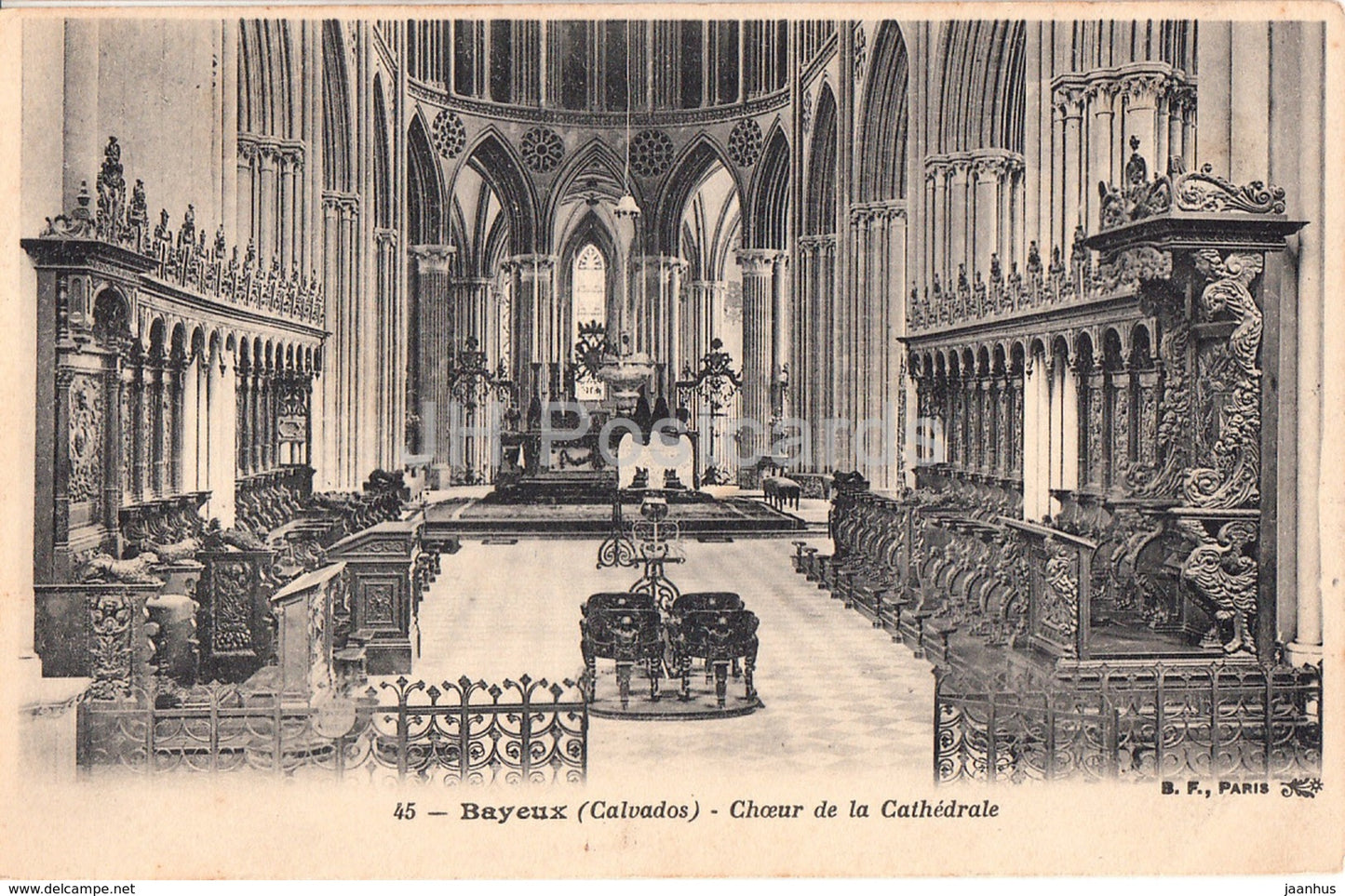 Bayeux - Choeur de la Cathedrale - 45 - cathedral - old postcard - France - unused