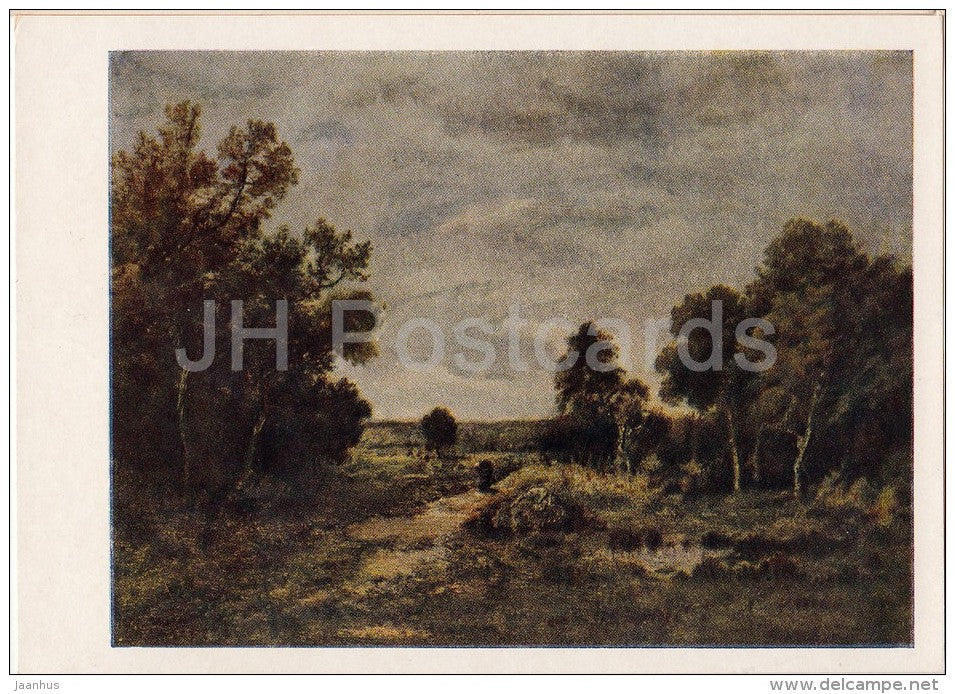 painting by Narcisse Virgilio Díaz de la Pena - Autumn in Fontainebleau - French art - 1955 - Russia USSR - unused - JH Postcards