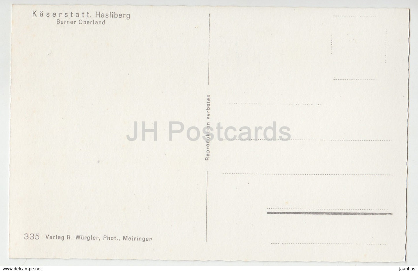 Kaserstatt Hasliberg - Berner Oberland - 335 - Switzerland - old postcard - unused