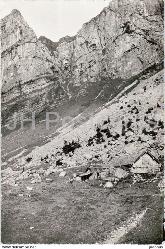 Lauelen Alp unter dem Niederbauen 1600 m - old postcard - Switzerland - unused - JH Postcards