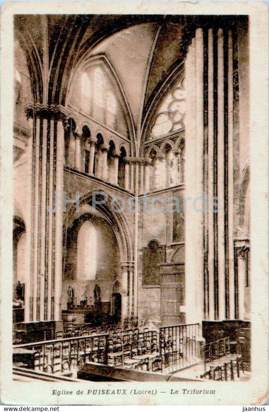 Eglise de Puiseaux - Le Triforium - church - old postcard - France - used - JH Postcards