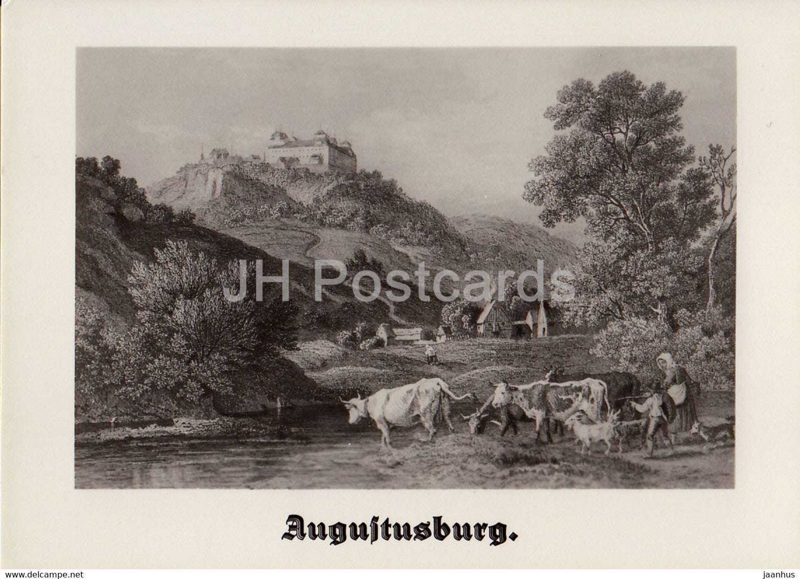 Augustusburg by Ludwig Richter - Sachsische Burgen - Saxon Castles - DDR Germany - unused - JH Postcards