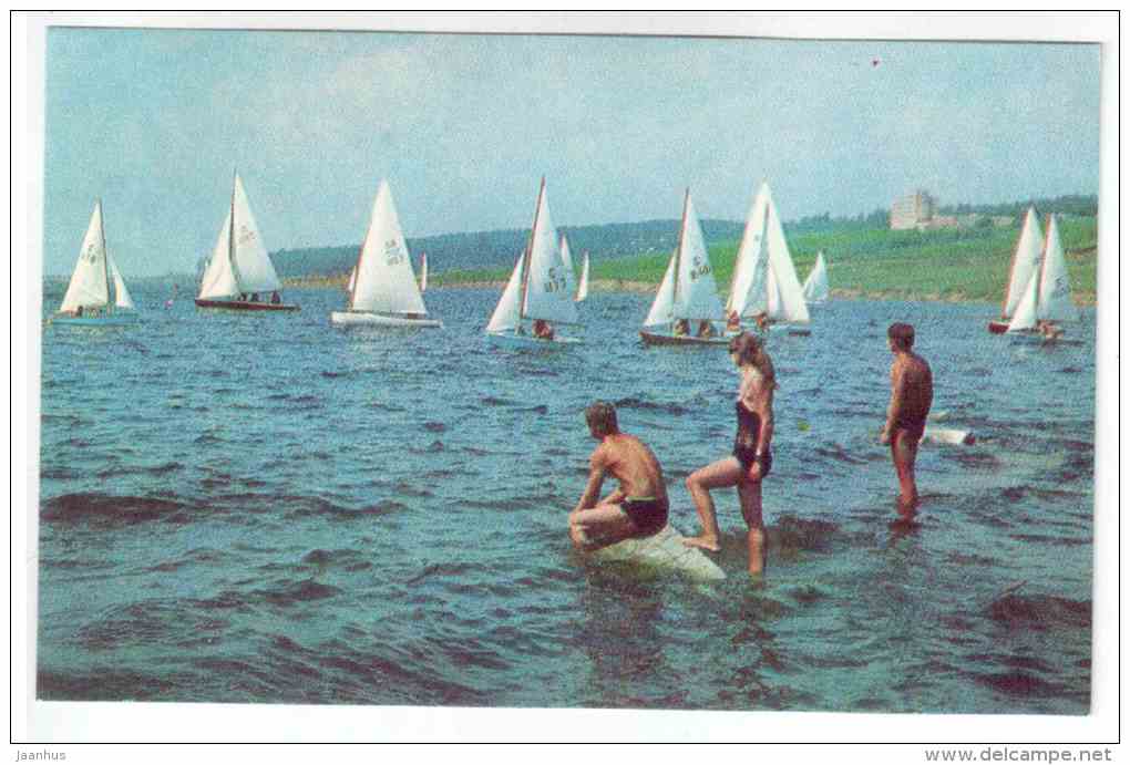 Yachts at Kuibyshev sea - Tolyatti - Togliatti - 1972 - Russia USSR - unused - JH Postcards