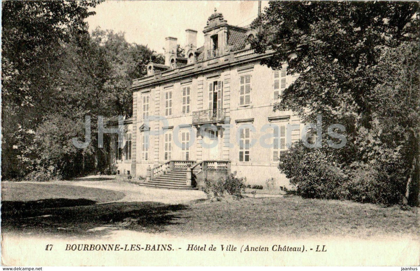 Bourbonne le Bains - Hotel de Ville - Ancien Chateau - castle - town hall - 17 - old postcard - 1925 - France - used - JH Postcards