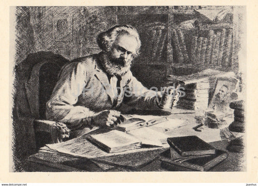 working Karl Marx - 1967 - Russia USSR - unused - JH Postcards