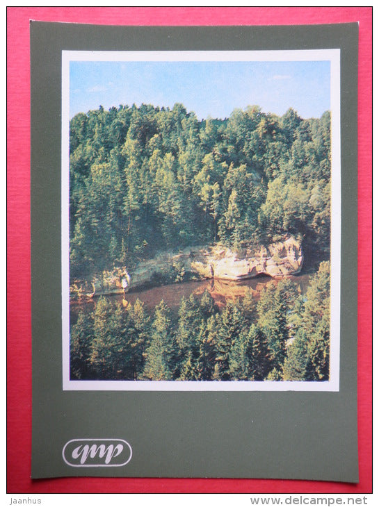 Gudu rocks - Gauja National Park - 1981 - Latvia USSR - unused - JH Postcards