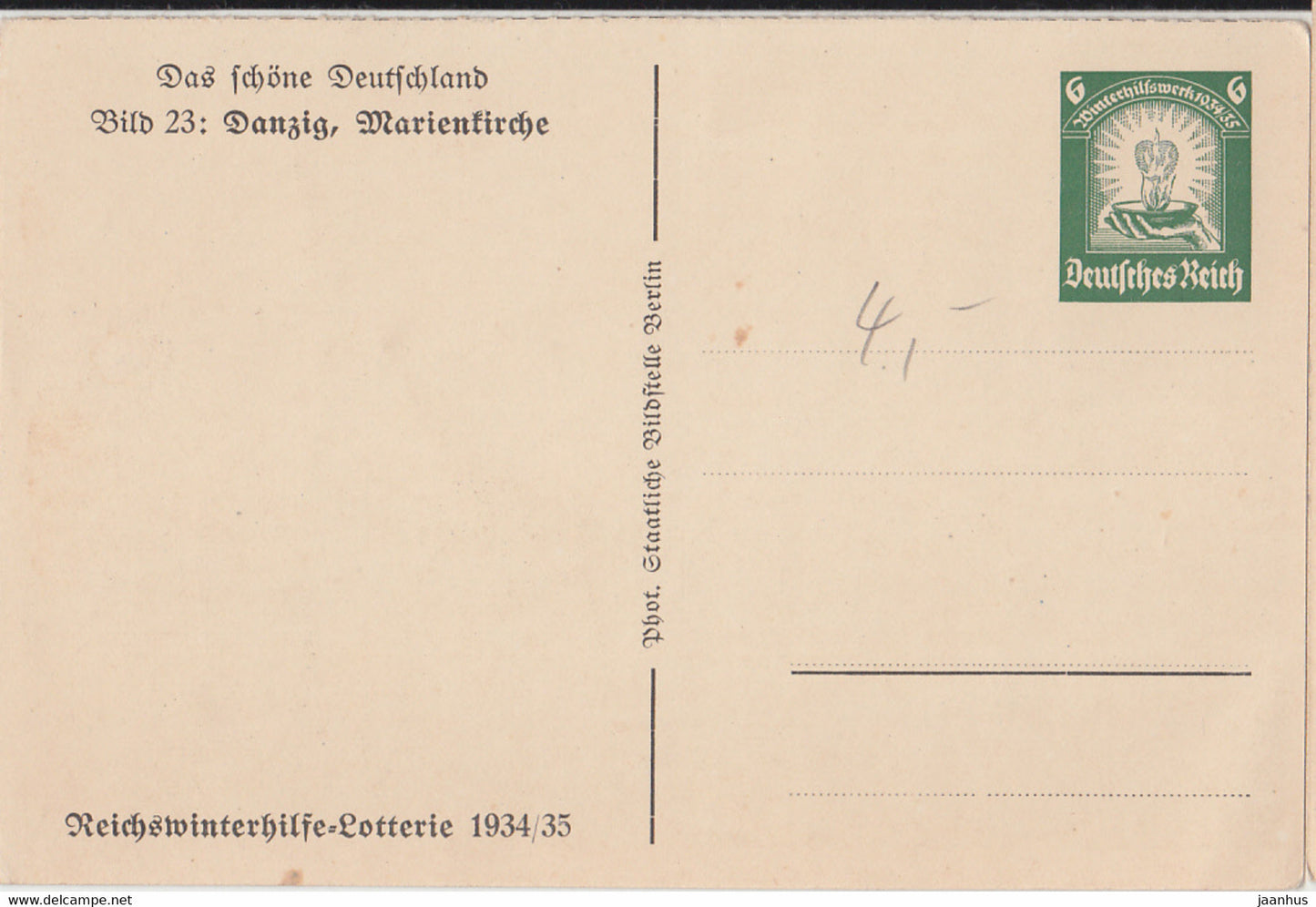 Danzig - Marienkirche - Das Schöne Deutschland - Reichswinterhilfe Lotterie - alte Postkarte - 1934 - Deutschland - unbenutzt