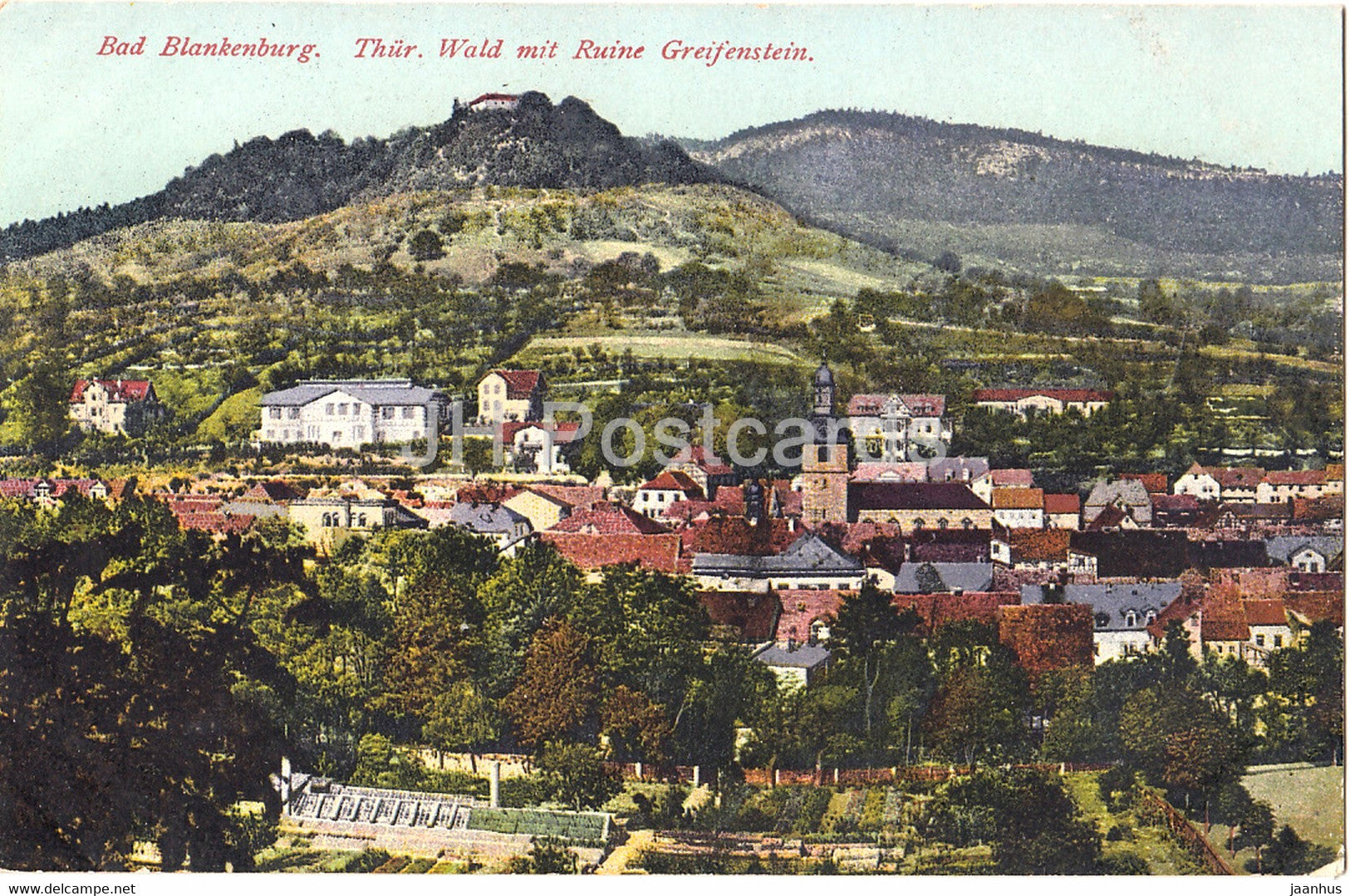 Bad Blankenburg - Thur Wald mit Ruine Greifenstein - 257 - old postcard - Germany - unused - JH Postcards