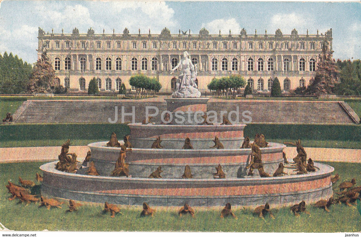 Schloss Herrenchiemsee mit Latonabrunnen - castle - 415 - old postcard - Germany - unused - JH Postcards