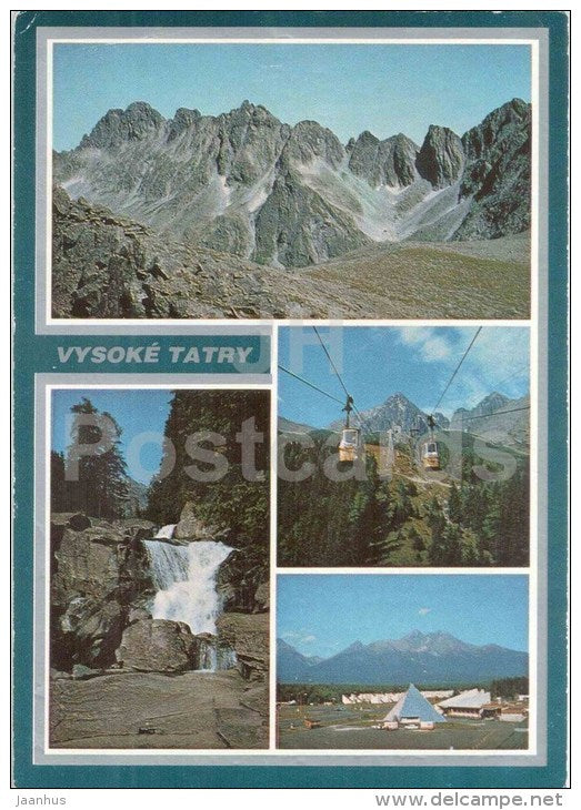 Mala Studena valley - Studenovsky waterfall - cabel car - High Tatras - Czechoslovakia - Slovakia - used - JH Postcards