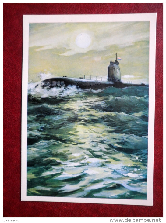 Nuclear submarine - by A. Babanovskiy - 1973 - Russia USSR - unused - JH Postcards