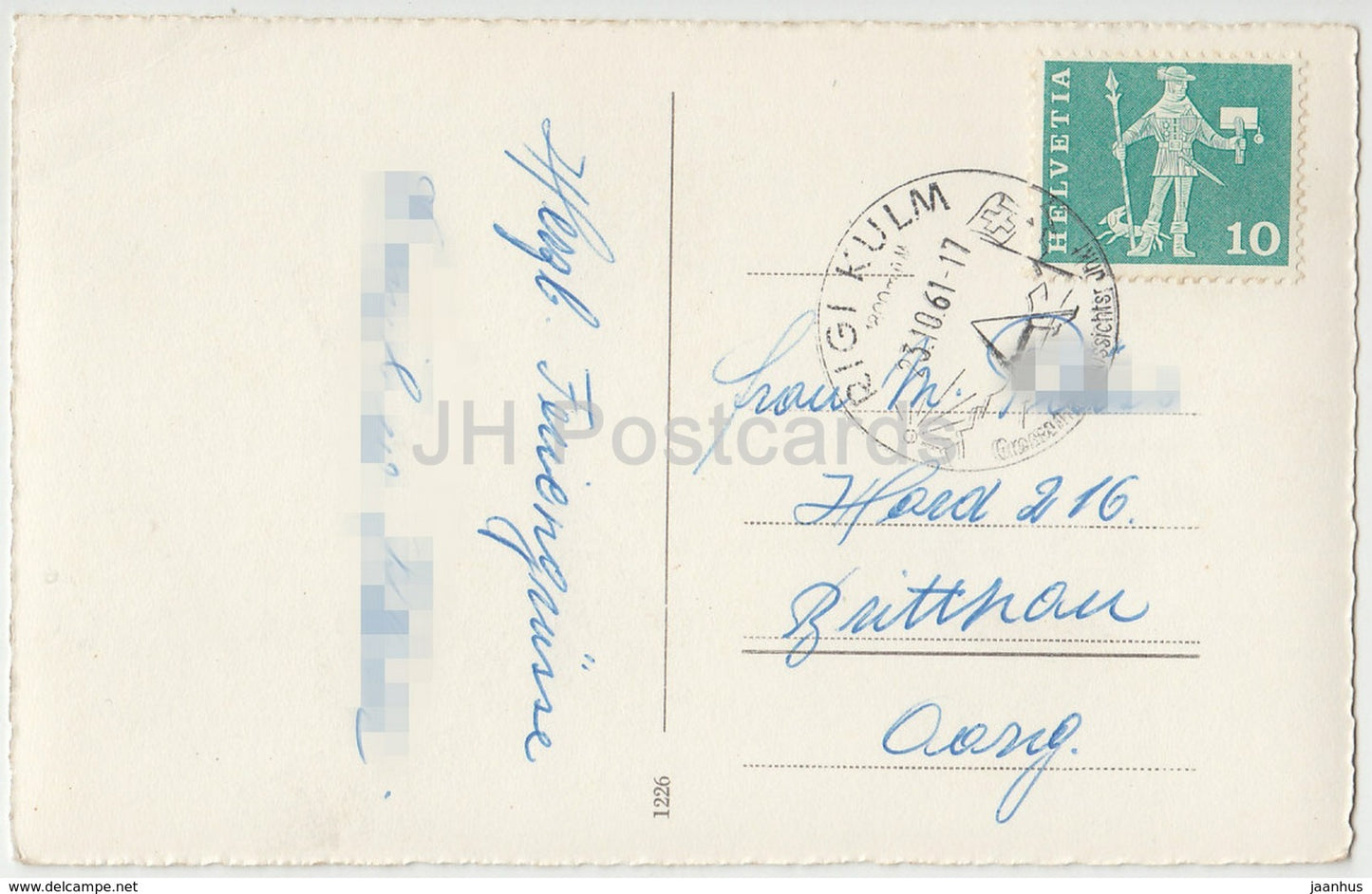 Blick vom Rigi auf den Zugersee - 1226 - Switzerland - 1961 - used